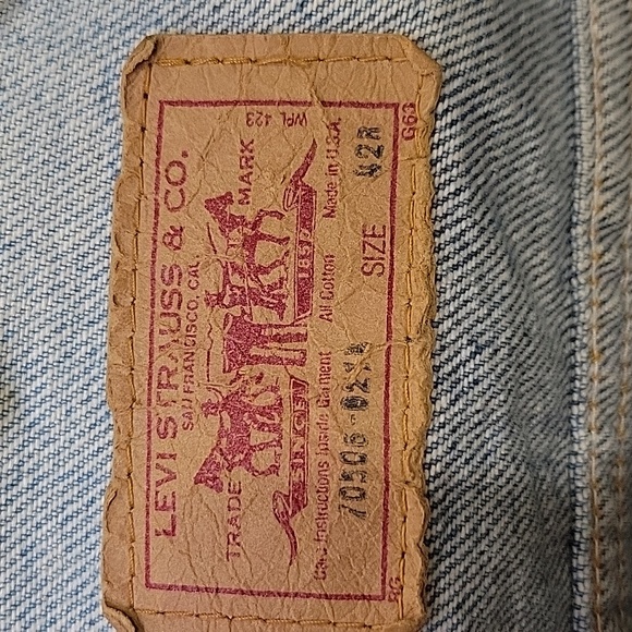 1980's Retro Levi's denim trucker‎ jacket 42R - Picture 2 of 8